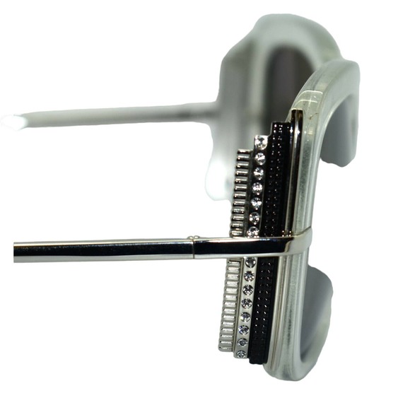 D0 NEW BOUCHERON PARIS BC0002S 005 Crystal Silver/Smoke Mirror Lens Sunglasses - Picture 5 of 7